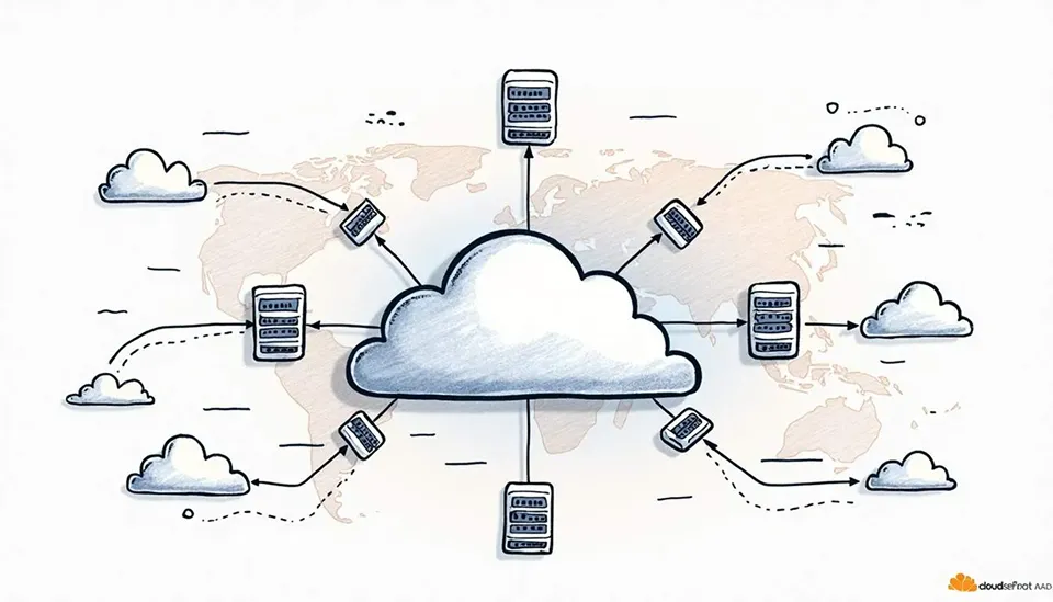 Comparison diagram showing traditional hosting vs CDN edge delivery architecture